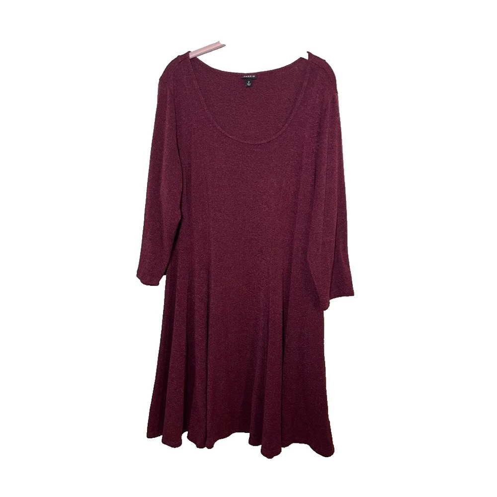 Torrid Knit Sweater Dress 2X Red Festive Holiday Patrotic Classic Grunge Skater